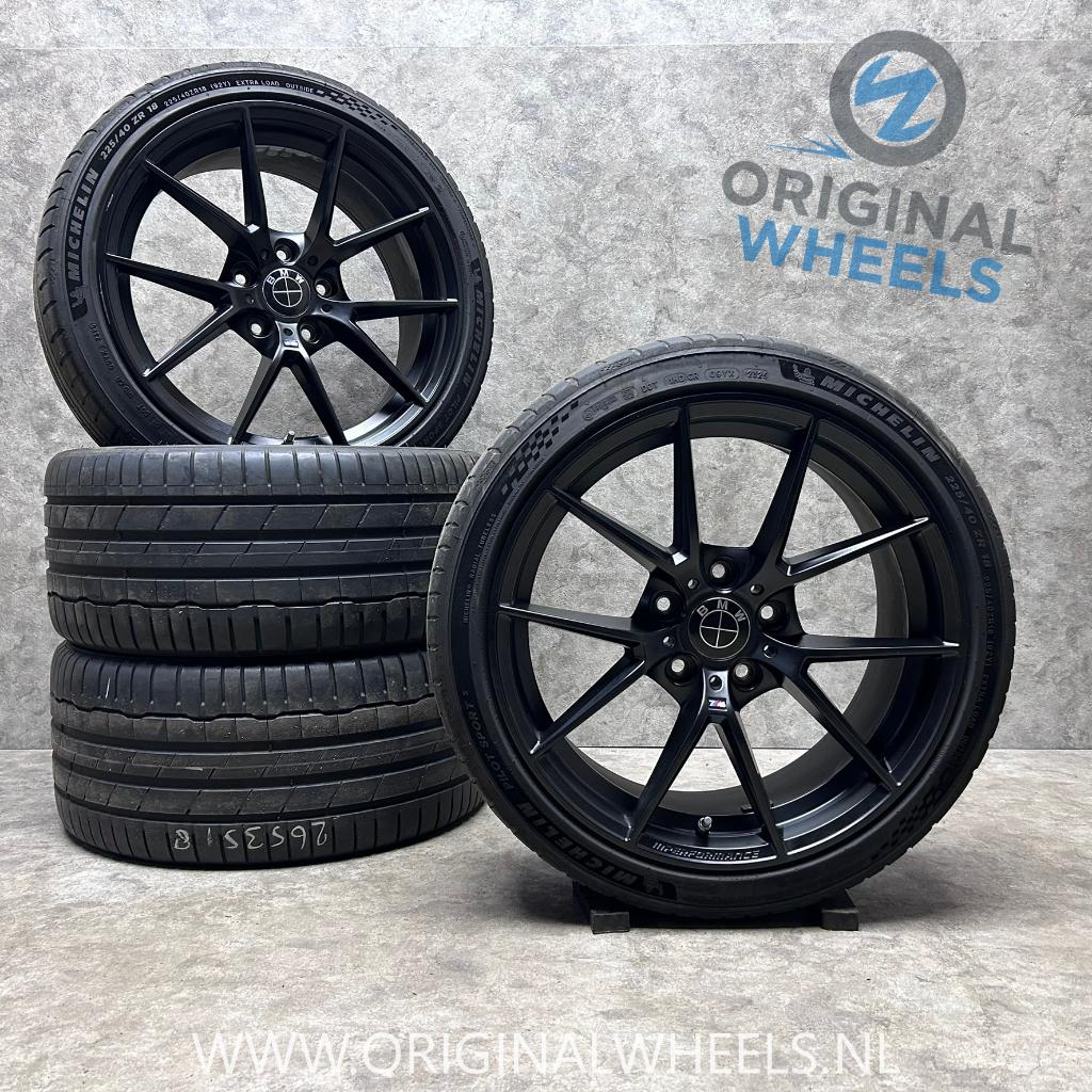 18 inch Performance velgen + zomerbanden BMW 3 serie E90, Gebruikt, Banden en Velgen, Ophalen of Verzenden, Personenwagen