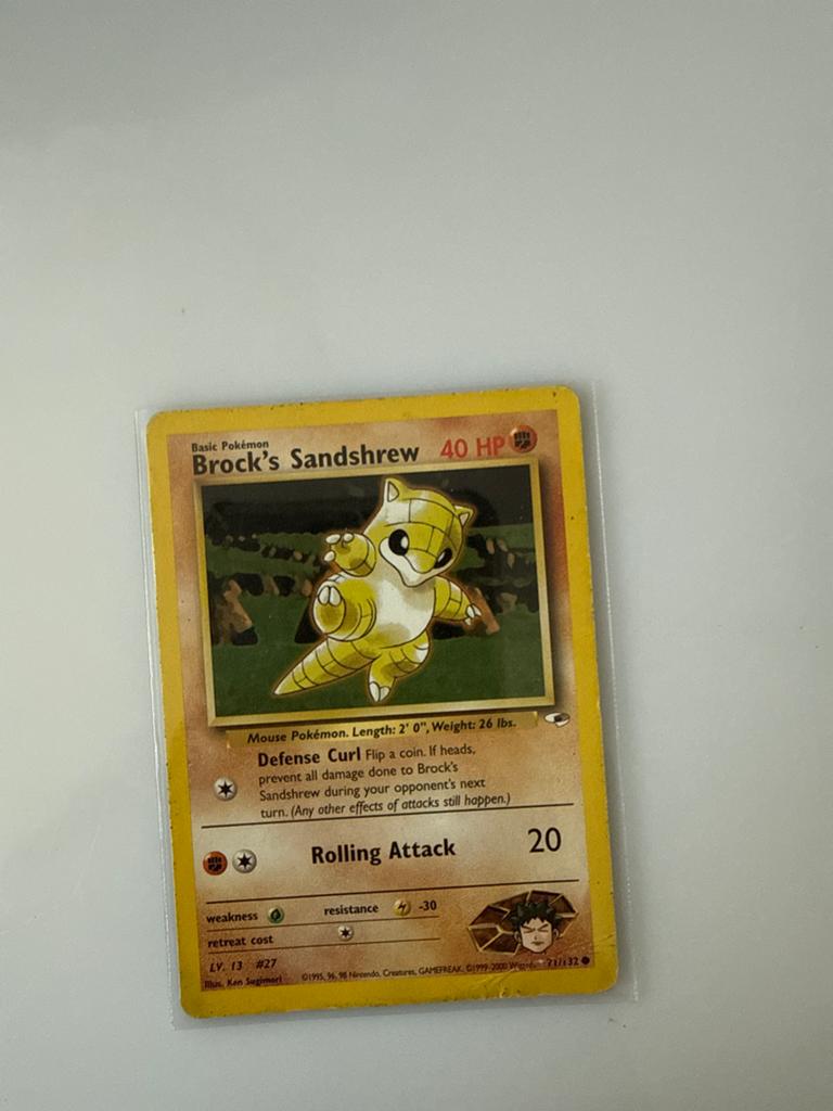 Brock's Sandshrew Pokémon Kaart (Gym Heroes 71/132), Ophalen of Verzenden, Zo goed als nieuw, Losse kaart