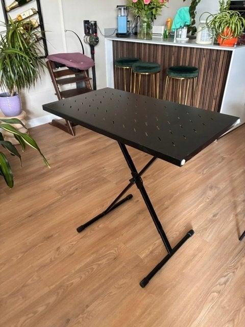 Verstelbare bijzettafel, Ophalen, Metaal of Aluminium, Zo goed als nieuw, 75 cm of meer