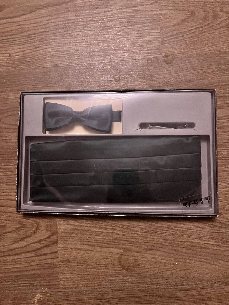 Cumberband plus Vlinderstrik. van Emilio Sandrini, Kleding | Heren, Stropdassen, Ophalen, Emilio Sandrini, Effen, Zo goed als nieuw