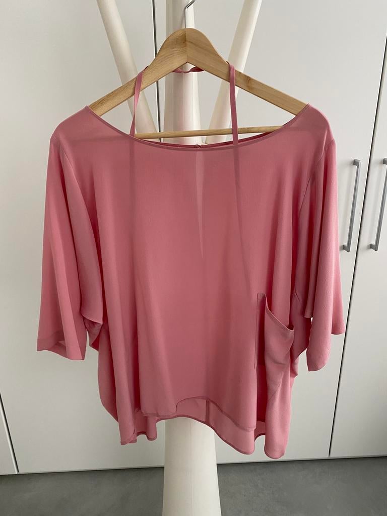 Zijde blouse Humanoid M roze, Maat 38/40 (M), Ophalen of Verzenden, Zo goed als nieuw, Korte mouw