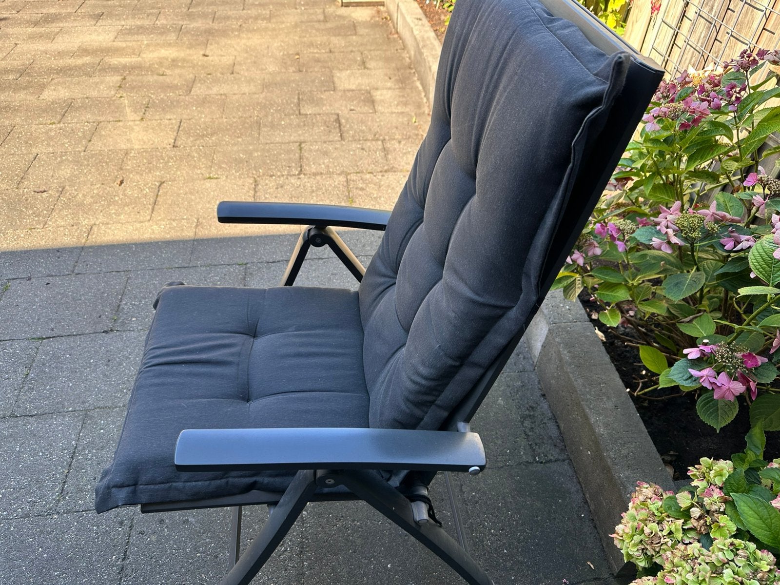 4 stuks tuinstoelen. Polywood / aluminium, Ophalen, Zo goed als nieuw, Hout, Verstelbaar