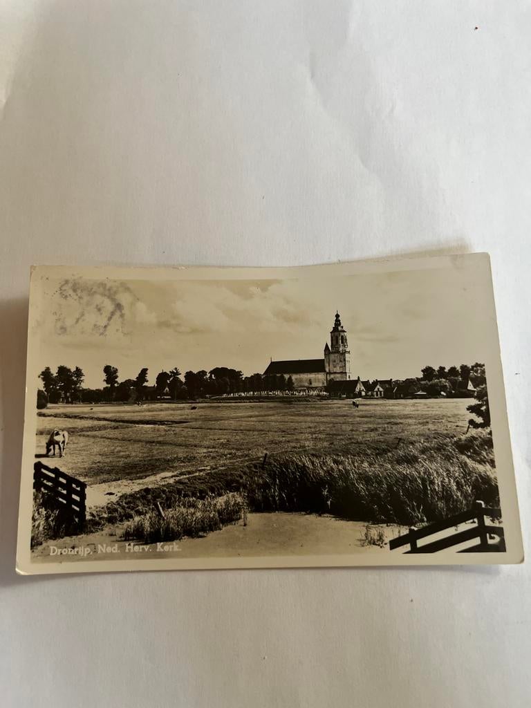 Ansichtkaart Dronrijp, Hervormde Kerk (Gelopen), Ophalen of Verzenden, 1940 tot 1960, Gelopen, Friesland