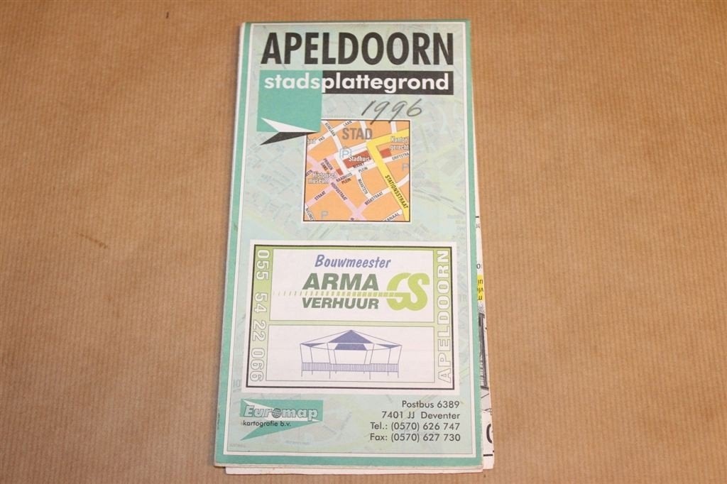 Stadsplattegrond van Apeldoorn - 1996, Boeken, Atlassen en Landkaarten, Ophalen of Verzenden, 1800 tot 2000, Nederland, Landkaart