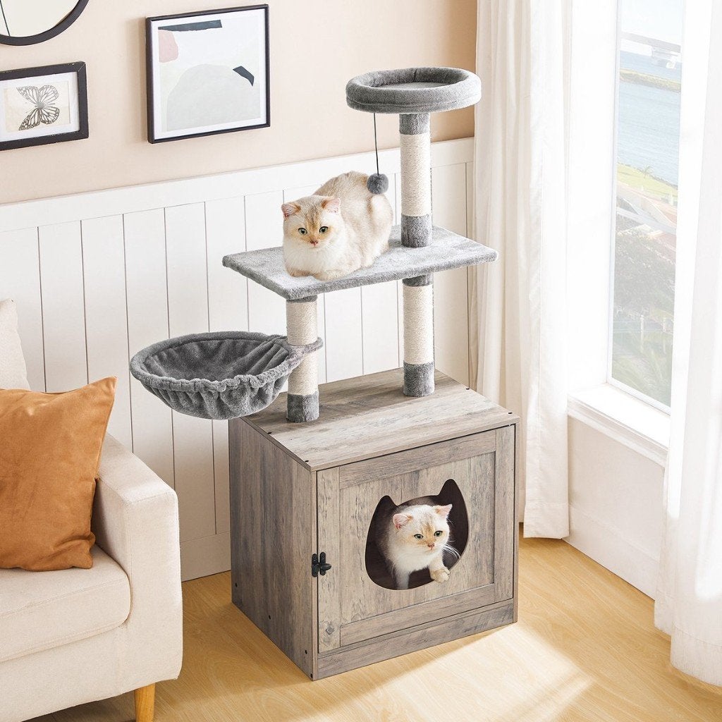 Kattenmeubel-Krabpaal voor Katten-Grijs - 52x128x45cm, Ophalen of Verzenden, Zo goed als nieuw, Krabpaal