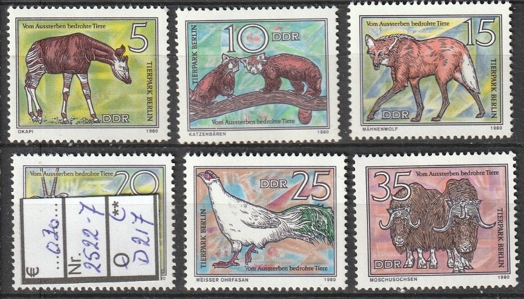 DDR Bedreigde Diersoorten Michel 2522-7 Nr.D217p, Verzenden, DDR, Postfris