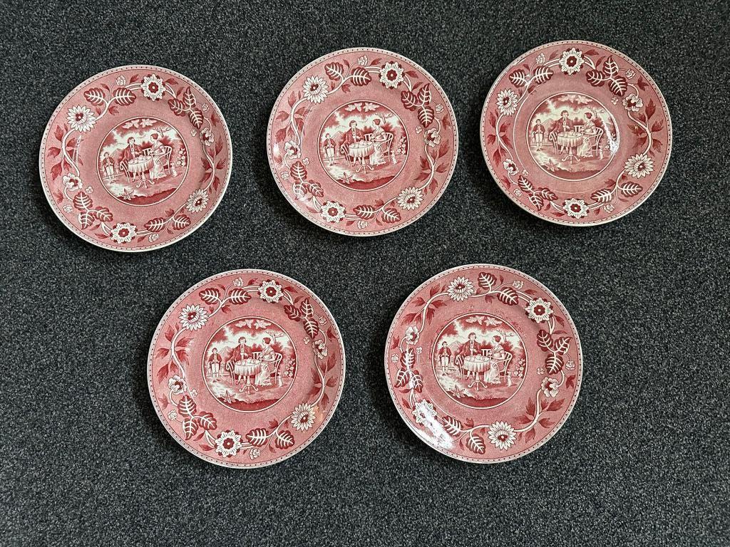 Ceramique Maestricht Tea Drinker Ontbijtbordjes, Antiek en Kunst, Antiek | Servies los, Ophalen of Verzenden
