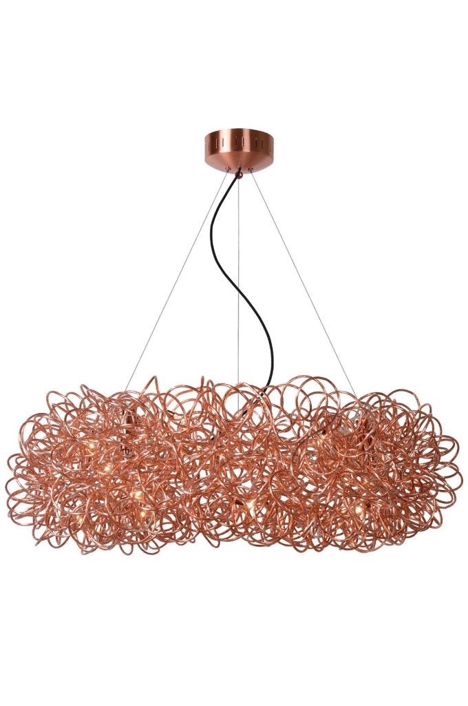 Design Galileo lamp roodkoperen draden., Ophalen, Zo goed als nieuw, Metaal, Minder dan 50 cm