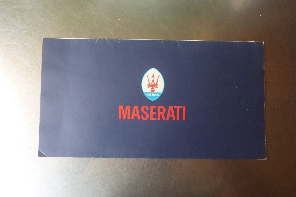 1974 Maserati portfolio programma brochure (niet compleet), Ophalen of Verzenden, Gelezen, Overige merken