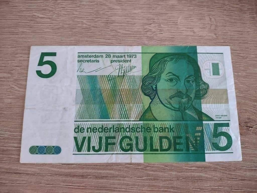 Proof / proefserie biljet 5 gulden Vondel 2, 1973, Ophalen of Verzenden, 5 gulden