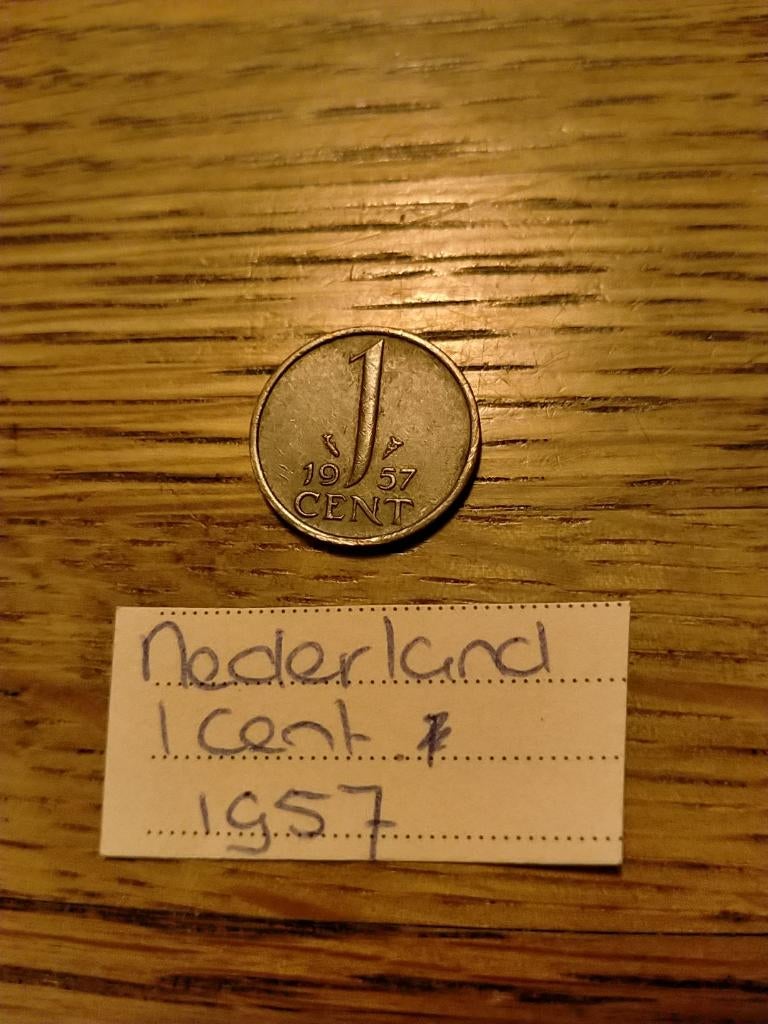 NL 1 Cent 1957 Juliana, Verzenden, Koningin Juliana, 1 cent, Losse munt