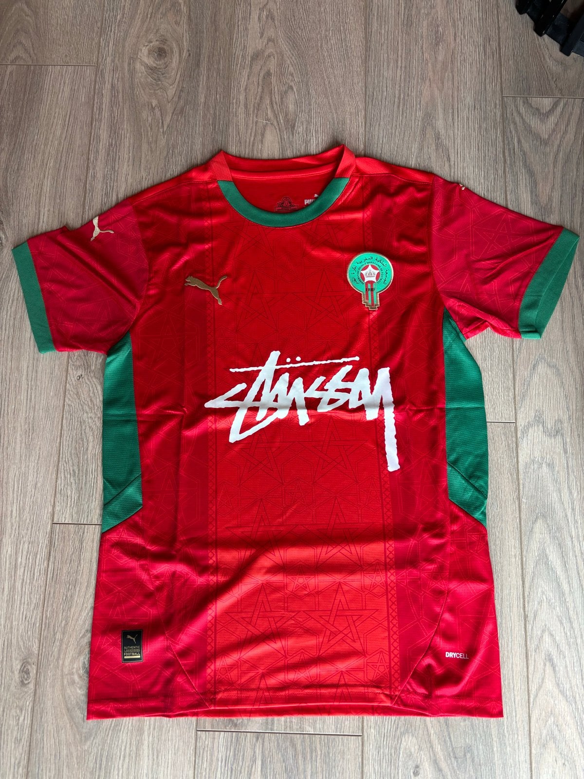 Nieuw Marokko Stussy Voetbalshirt - Maat S, Verzenden, Nieuw, Voetbal, Rood