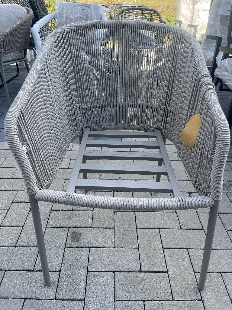 Dining tuinstoel Alezio | Beige/Camel | Rope, Tuin en Terras, Ophalen, Zo goed als nieuw, Aluminium, Stapelbaar