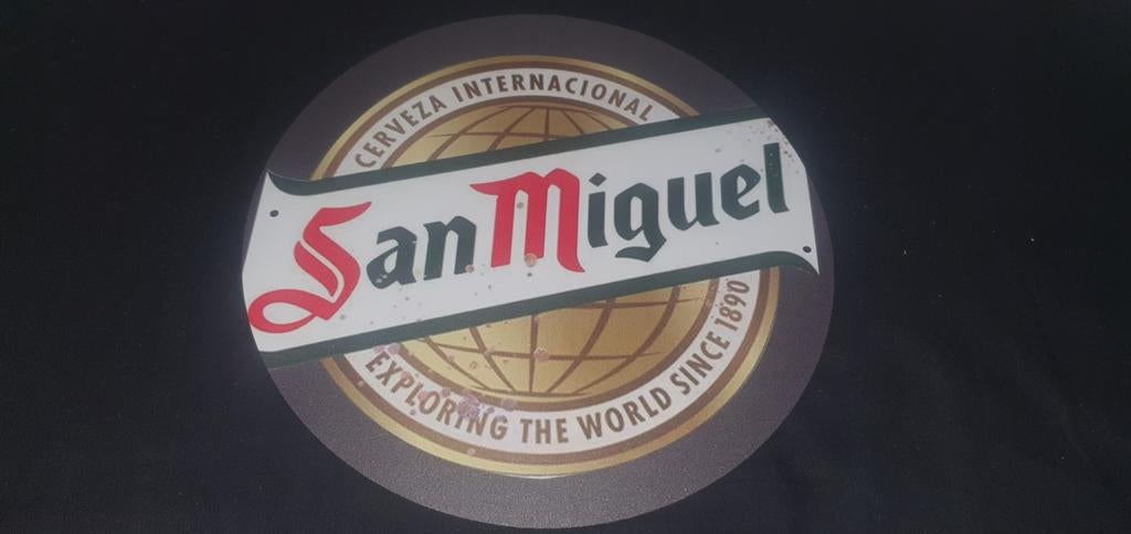San miguel wandbord, perfect voor de man cave, bar, kroeg, Ophalen of Verzenden, Nieuw, Reclamebord, Plaat of Schild, Overige merken