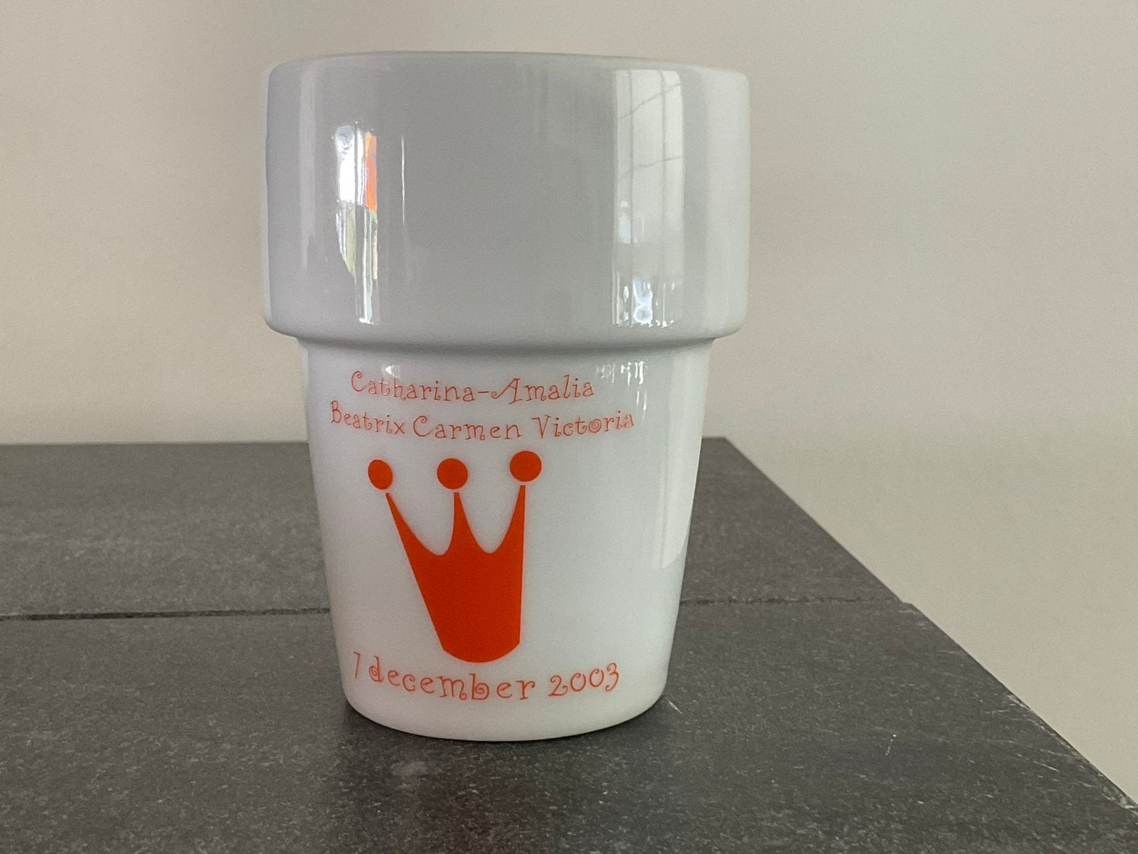 Prinses Amalia Geboortebeker - 7 december 2003, Antiek en Kunst, Ophalen of Verzenden