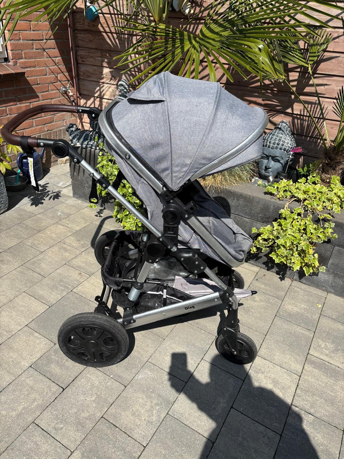 Ding kinderwagen 3 in 1 grijs als nieuw, Ophalen of Verzenden, Zo goed als nieuw, Voetenzak