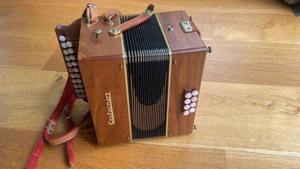 Trekzak Castagnari Studio  CF - in zeer goede staat, Muziek en Instrumenten, Accordeons, Overige merken, Overige formaten, Ophalen of Verzenden