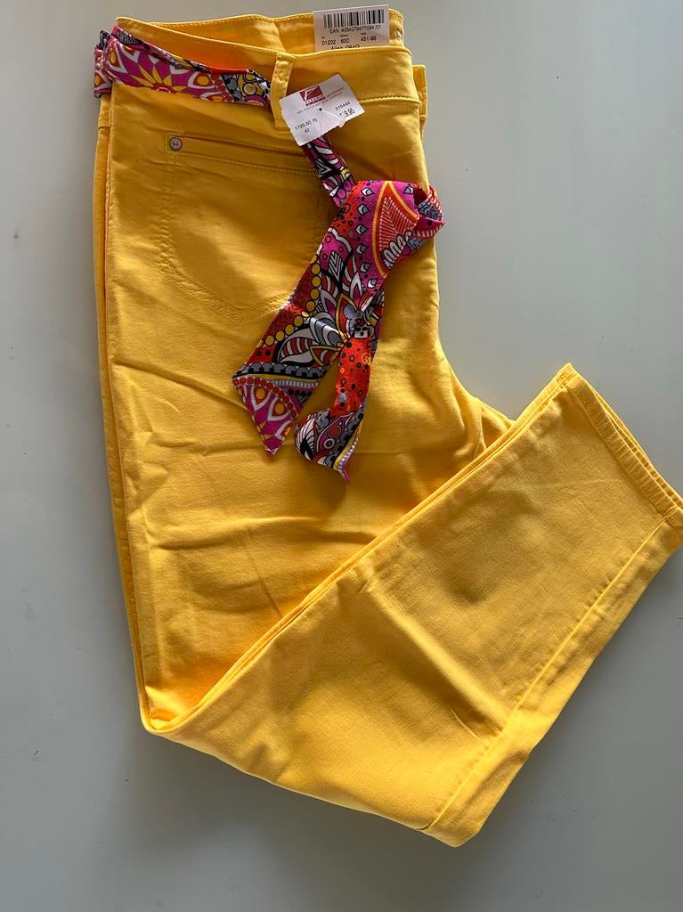 Nieuwe Rosner Alisa Mid Waist Slim Broek Maat 42 Geel, Geel, Maat 42/44 (L), Nieuw, Ophalen of Verzenden