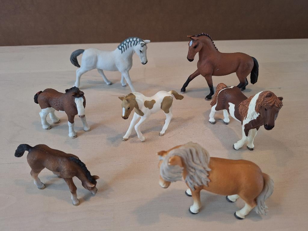 Schleich paardjes, shetjes en veulens, Verzamelen, Speelgoed, Gebruikt, Ophalen of Verzenden