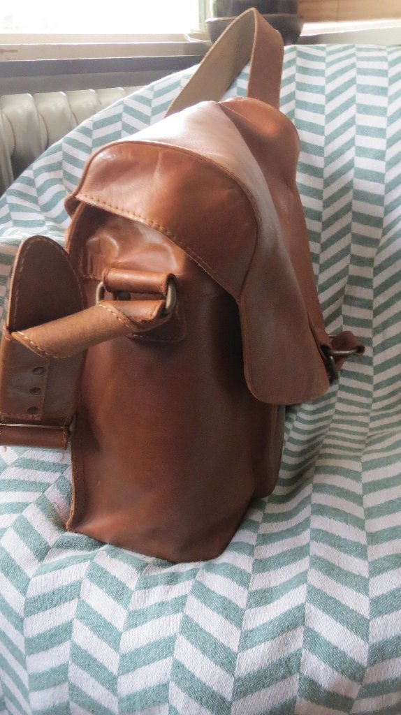 Aunts & Uncles, leren tas, laptoptas, Big Judd, tan bruin, Sieraden, Tassen en Uiterlijk, Overige merken, Gebruikt, Bruin, Verzenden