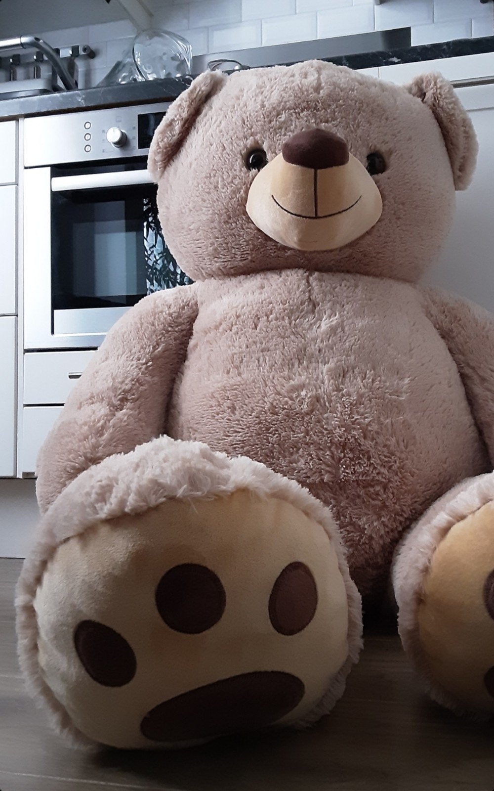 Supergrote 120cm teddybeer mega beer knuffelbeer, Ophalen, Zo goed als nieuw, Stoffen beer, Overige merken