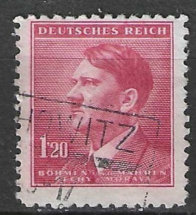 Bohemen-Moravie 1942/1945 - Yvert 84 - Adolf Hitler (ST), Verzenden, Overige periodes, Gestempeld