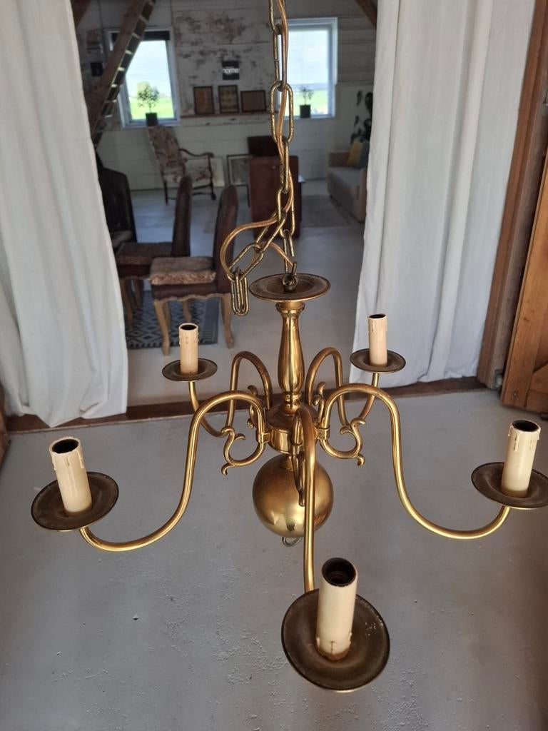 Koperen kroonluchter hanglamp, Huis en Inrichting, Lampen | Kroonluchters, Ophalen