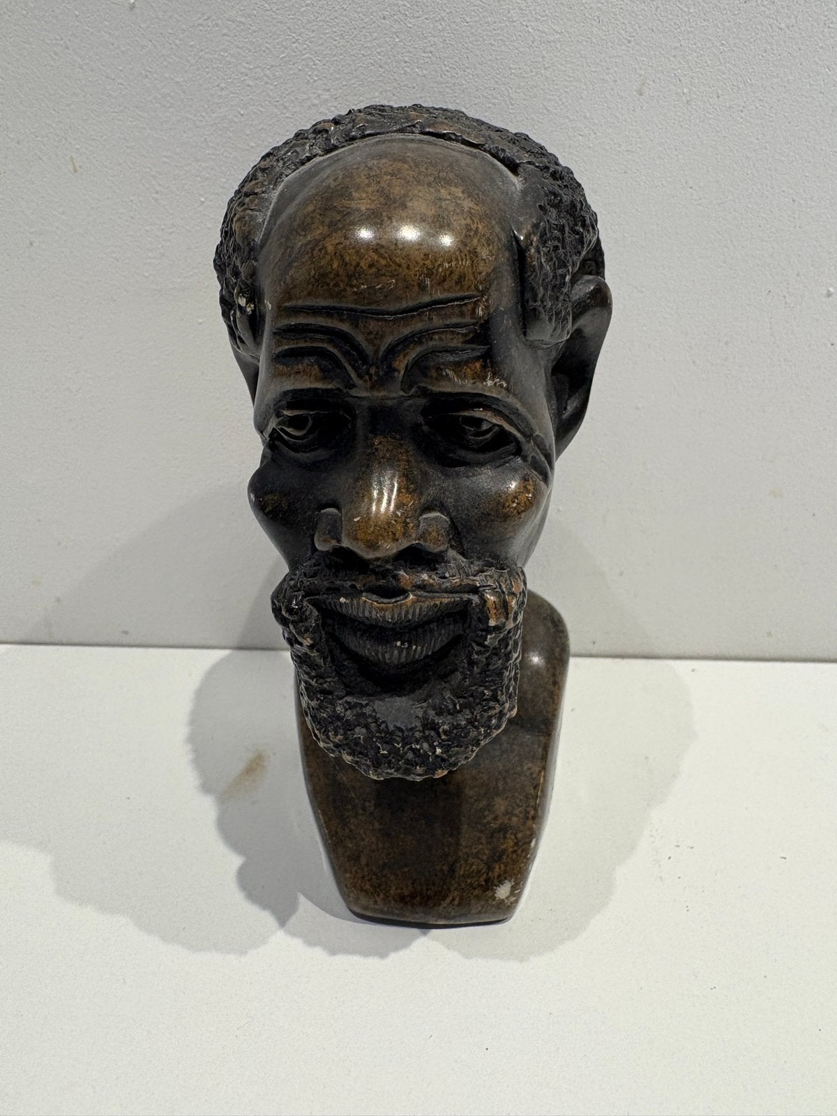 Vintage Buste van een Man - Afrikaanse Kunst, Minder dan 20 cm, Buste, Ophalen of Verzenden, Handgemaakt