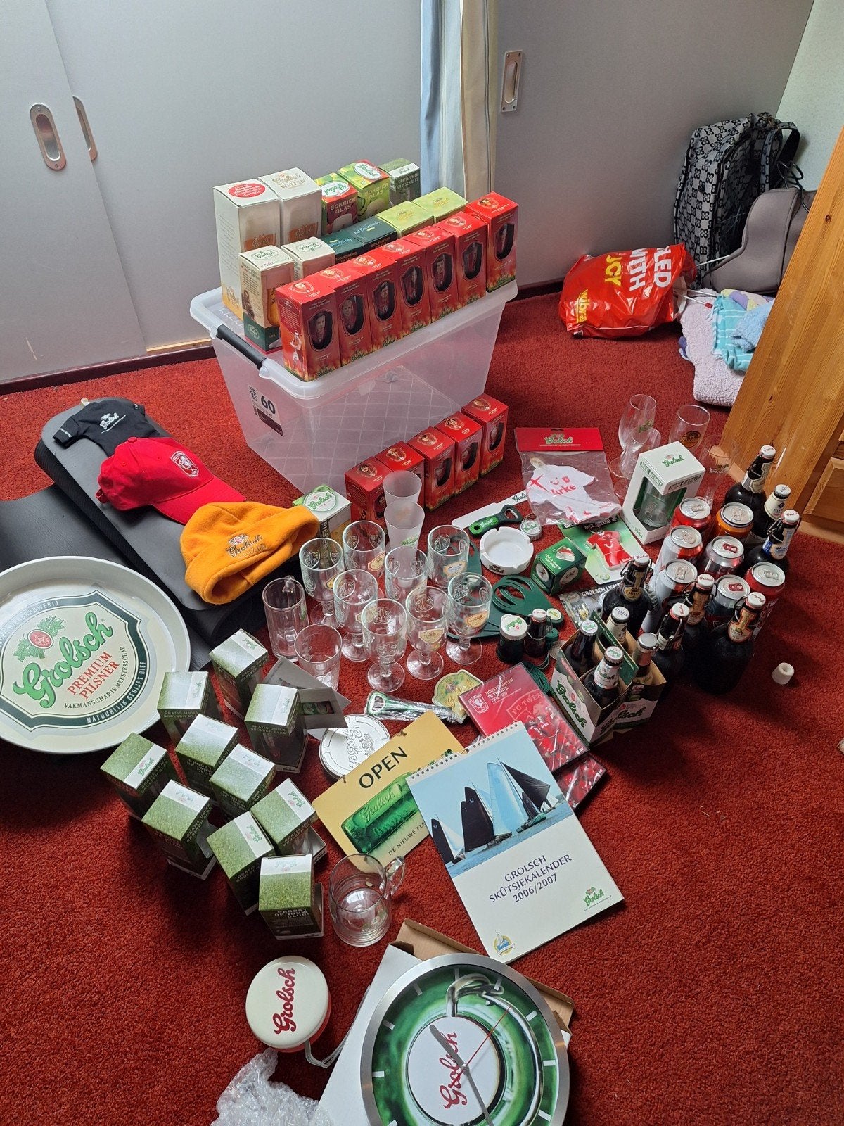 Grote collectie Grolsch bier memorabilia, Verzamelen, Biermerken, Ophalen of Verzenden, Zo goed als nieuw, Flesje(s), Grolsch