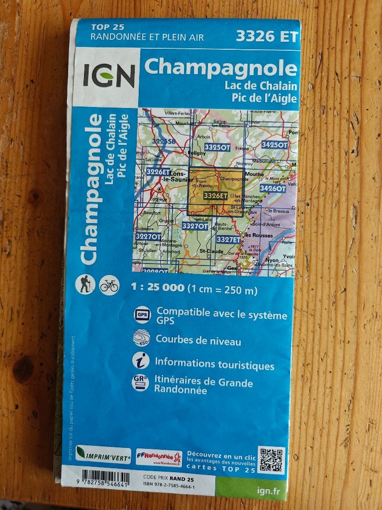 wandelkaart Champagnole IGN 3326 ET, Gelezen, Ophalen of Verzenden, Landkaart, 2000 tot heden
