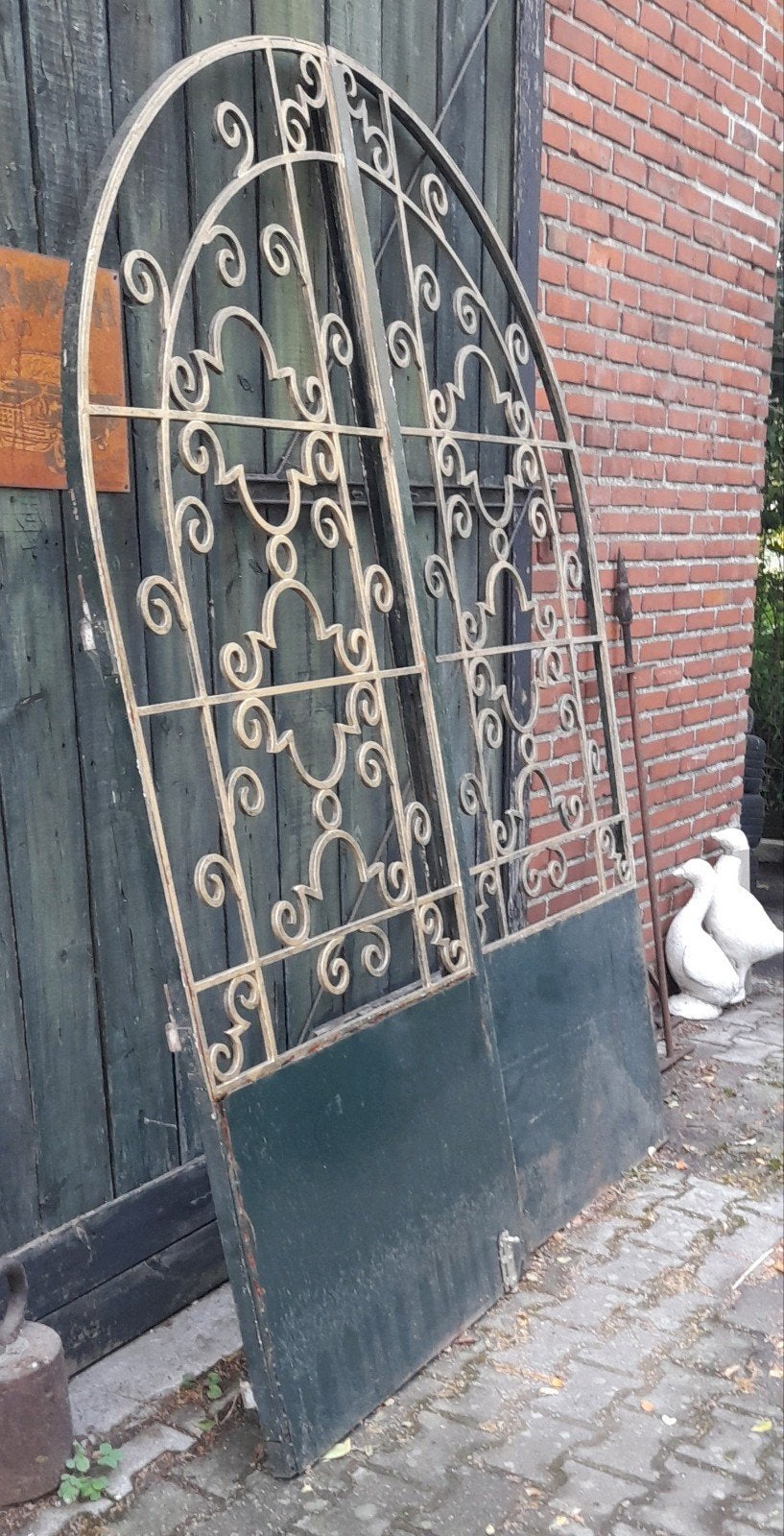 Antieke poort, Ophalen, Gebruikt, IJzer, Sierhekwerk