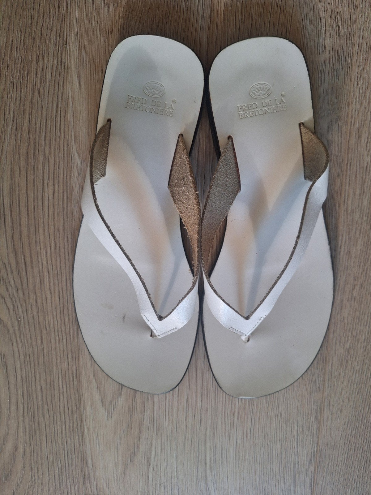 Fred de la Bretoniere wit leren slippers - maat 37, Ophalen of Verzenden, Zo goed als nieuw, Wit