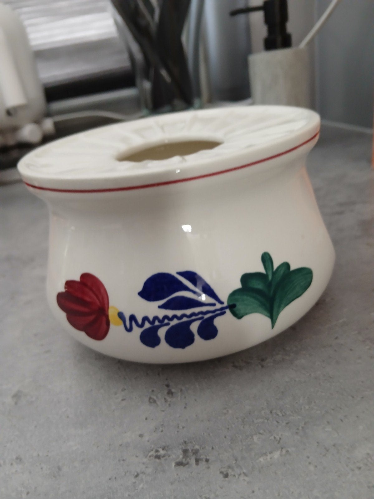 Theeverwarmer Boerenbont, Huis en Inrichting, Overige merken, Ophalen of Verzenden, Zo goed als nieuw, Aardewerk