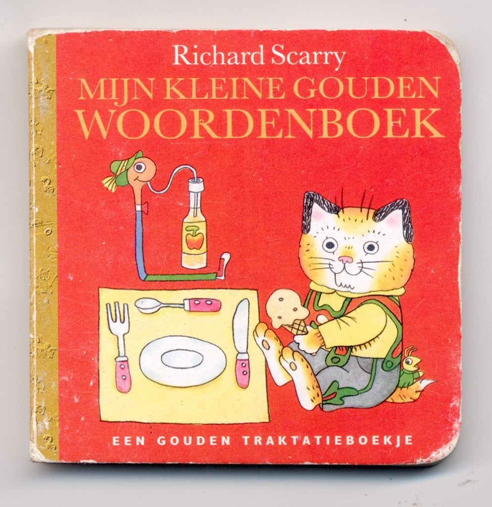 Richard Scarry - Mijn kleine gouden woordenboek - karton, Boeken, Gelezen, Ophalen of Verzenden, Richard Scarry, 2 tot 3 jaar
