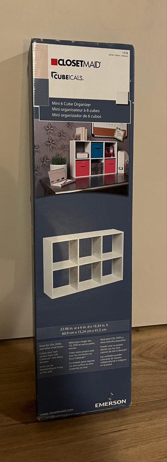 CLOSETMAID Mini 6 Cube Organizer - Wit, Ophalen, Nieuw, 25 tot 75 discs, Hout