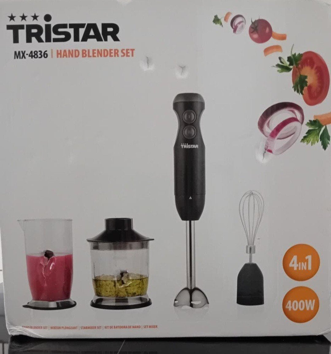 Tristar MX 4836 Blender/Staafmixer set 4-in-1. 400W. Nieuw!, Ophalen, Nieuw, Blender