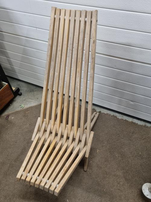 tuinstoel hout designe inklapbaar, Ophalen of Verzenden, 'T Olde Gre-j, Info@toldegrej.nl, Endepoelstraat 20f Didam