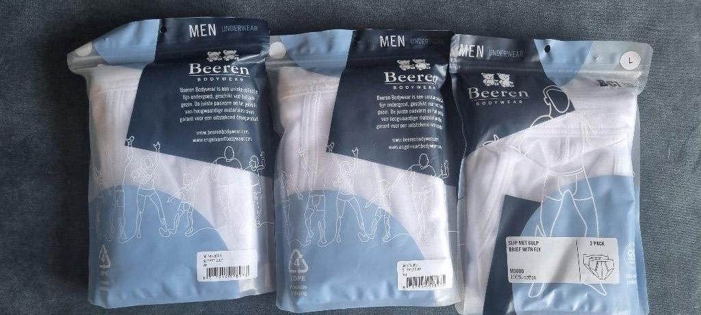 Nieuwe Beeren Bodywear Heren Slips Wit Maat L, Ophalen of Verzenden, Wit, Beeren Bodywear, Slip