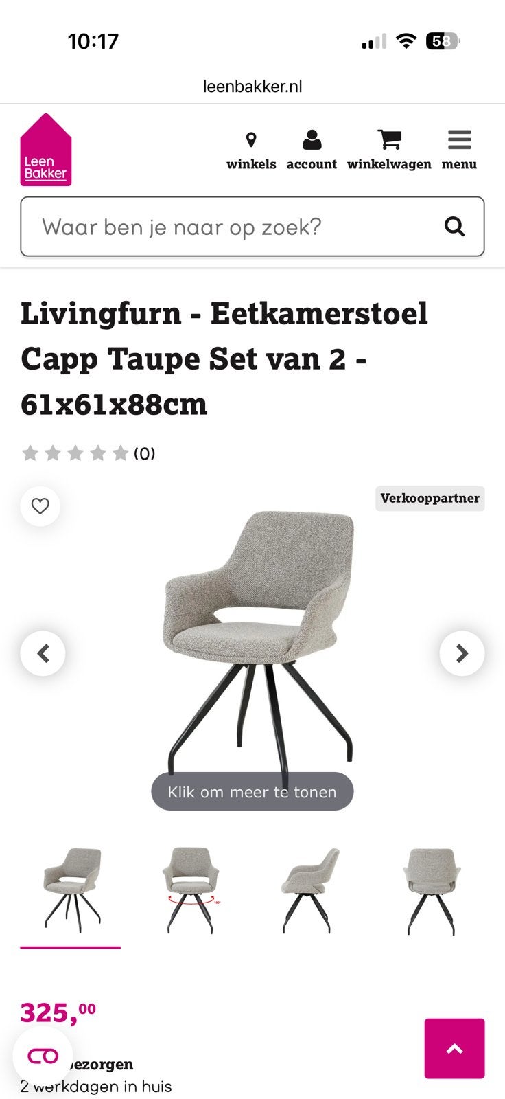 6 eetkamerstoelen, Ophalen, Zo goed als nieuw, Vijf, Zes of meer stoelen, Stof