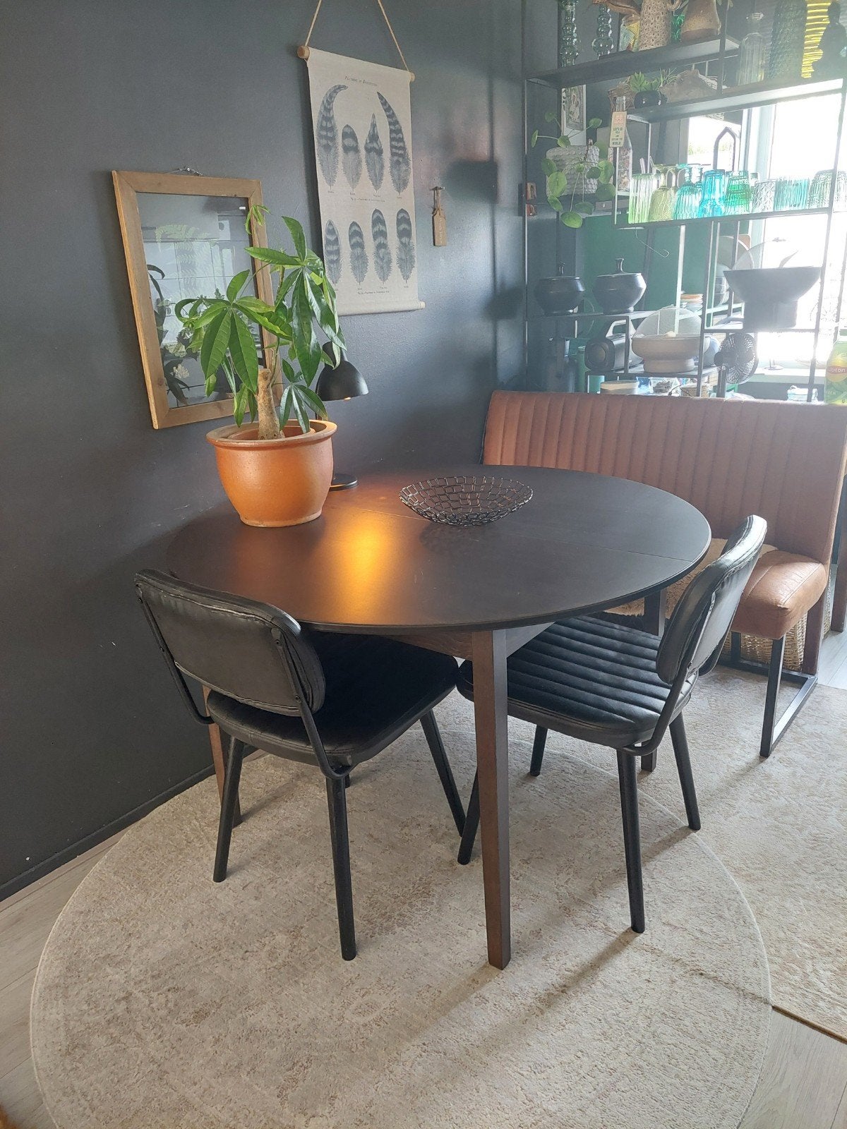Ronde donker bruine tafel !!!, Ophalen, Rond, Zo goed als nieuw, 100 tot 150 cm
