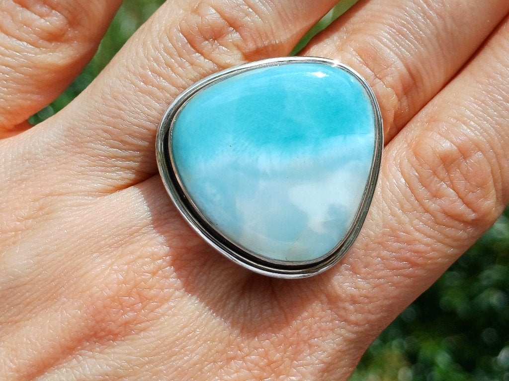 Vanoli 925 zilveren ring met prachtige larimar maat 19, Sieraden, Tassen en Uiterlijk, Ringen, Daiva1973@hotmail.com, 18 tot 19