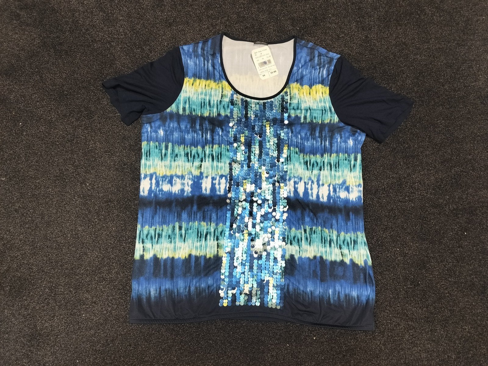 Gerry Weber T-shirt met pailletten, maat 44, Blauw, Maat 42/44 (L), Nieuw, Ophalen of Verzenden