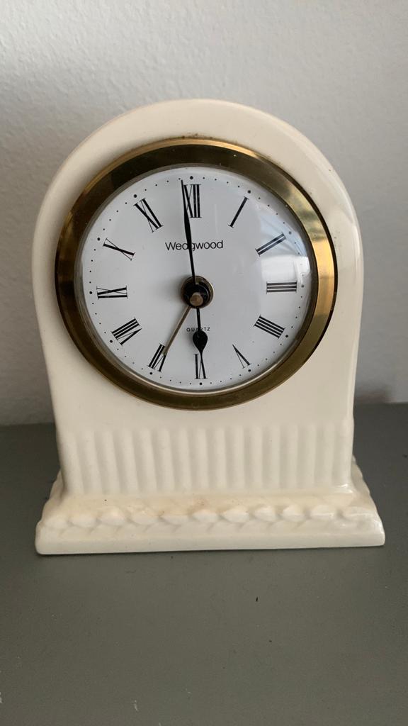 Wedgwood Kwarts Schouwklok - Crème Keramiek, Ophalen