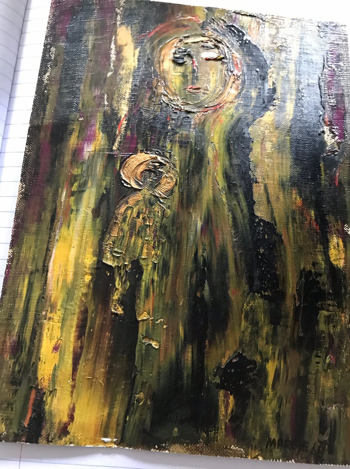 Margje Toonder olieverf op jute 24 x 18, Ophalen of Verzenden