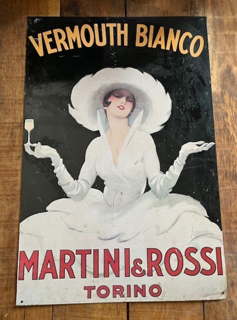 MARTINI & ROSSI VERMOUTH BIANCO RECLAMEBORD - 59,5X40CM., Verzamelen, Merken en Reclamevoorwerpen, Ophalen of Verzenden, Gebruikt