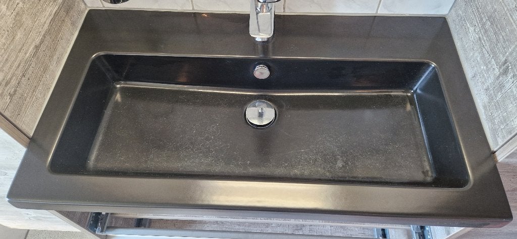 KERAMISCHE WASTAFEL ZWART, Ophalen, Gebruikt, Steen, Wastafel