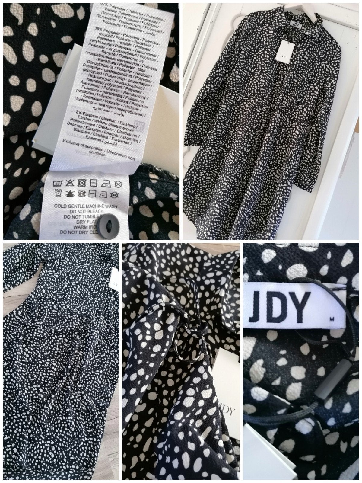 Jacqueline de Yong. Zwarte polkadot jurk. Jdy. Vero Moda. M., Ophalen of Verzenden, Nieuw, Zwart, Boven de knie