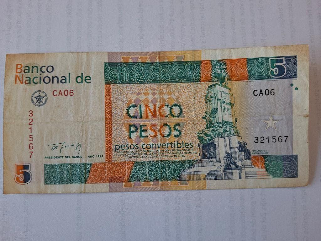 Cubaans 5 Pesos biljet, Ophalen of Verzenden, Zuid-Amerika, Los biljet