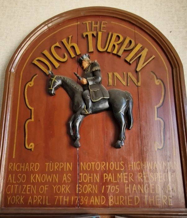 Vintage Houten Pub Sign / Wandbord  'The Dick Turpin Inn', Ophalen