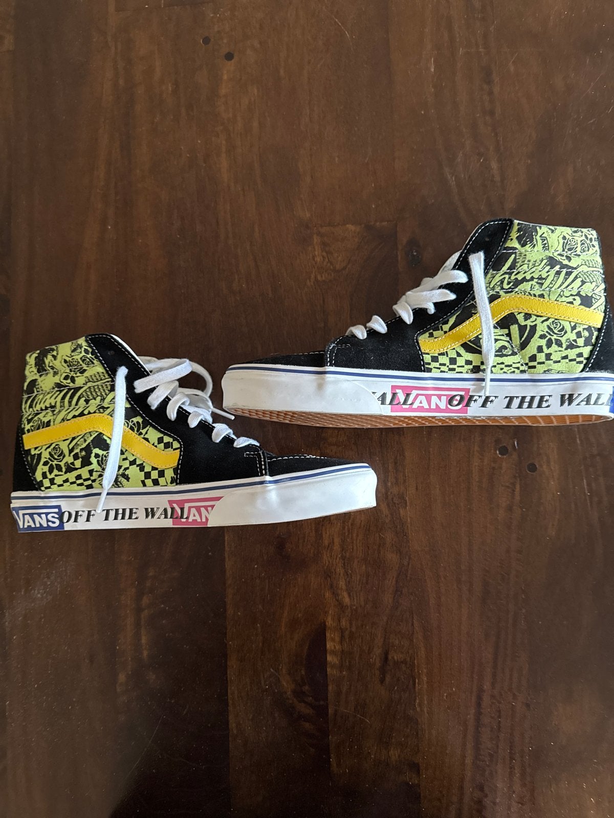 Vans Sk8-Hi 'Off The Wall' Sneakers - Zwart/Neon nieuw m 43, Ophalen, Zo goed als nieuw, Zwart, Sneakers of Gympen
